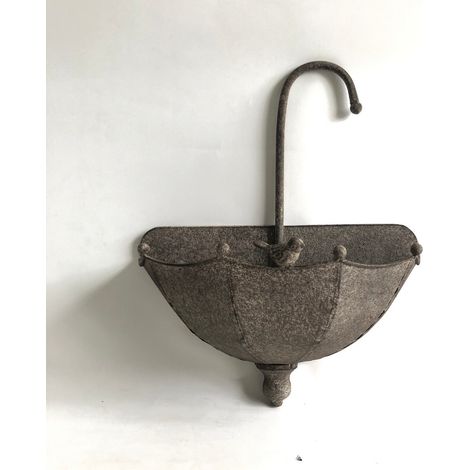 35cm Decorative Wall Planter - Metal/Glass - L15 x W29 x H35 cm