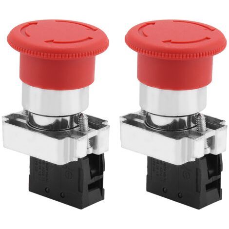 2pcs 22MM Red Sign Emergency Stop Switch Button XB5 (1/5)