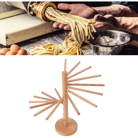 Faltbarer Nudelabtropfkorb aus Holz zum Trocknen von frischen Nudeln und Pasta (1/5)