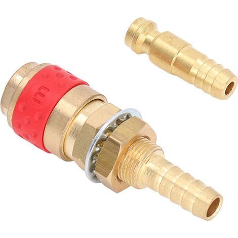 Adaptateur de tuyau de torche 8mm, connecteur en laiton, Kit de raccord à coupleur rapide pour pistolet de soudage MIG TIG rouge (1/5)
