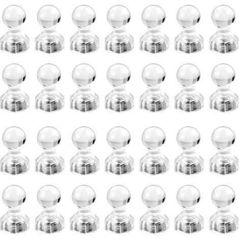 Aimant Punaise - 7 mm Diamètre - Pour Réfrigérateur Tableau Blanc Panneau Affichage - Lot de 20 (1/5)