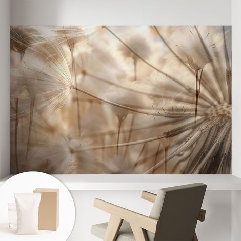 Fototapete - Tapete Vliestapete mit Kleber - Wandtapete Moderne Wandbild Schlafzimmer Wohnzimmer Zarte Pusteblumen 104x70 cm (1/5)