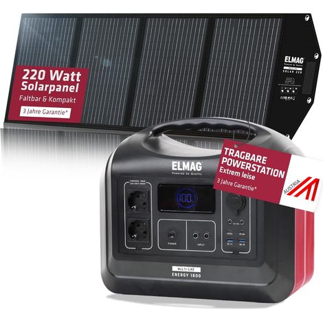 ELMAG Tragbares Solargenerator-Set ENERGY 1800 + SOLAR 220 (00403) (1/5)