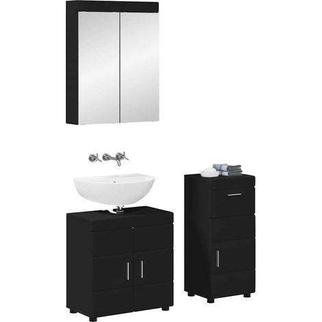 Maison Exclusive - Badezimmermöbel-Set TULUM 3 pcs Schwarz 60 x 3