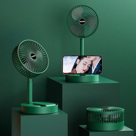 Ventilateur De Table - Pliable - Rechargeable Usb - 3 Vitesses - Pour Bureau Maison - 1 Unité