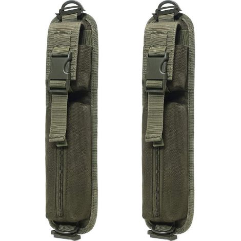 Sacoche tactique militaire multifonction, accessoire sac à dos avec système MOLLE, poche ceinture et épaule pour outils, lot de 2 pièces vertes, équipement outdoor robuste. (1/4)