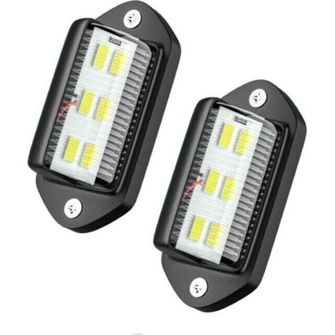 2PCS LED Eclairage Plaque Immatriculation étanche 6 SMD LED Feux Arrière Lampe de Plaque d’Immatriculation pour 12V/ 24V Camion Camionnette Remorque Voiture Véhicule Caravane (1/5)