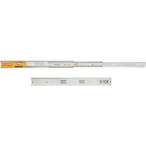 emuca juego de guías de bolas para cajones con extracción total y cierre suave, altura 45mm, logitud 350mm, acero, cincado