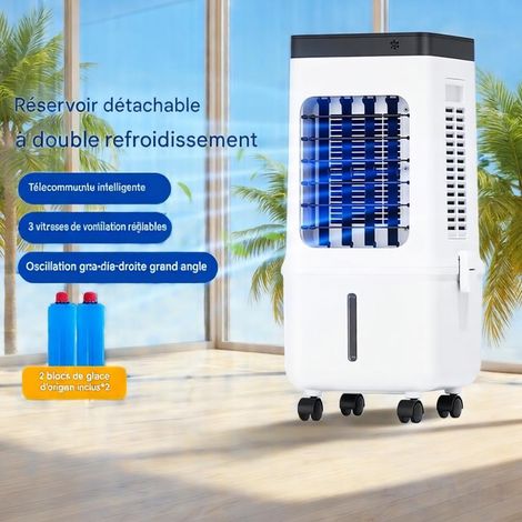 MRTRS – Rafraîchisseur d'air portable avec télécommande – Réservoir d'eau de 10 litres – Minuterie de 7,5 heures – 3 vitesses de ventilation – Nouveau modèle 2026– Réservoir d'eau amovible (1/5)