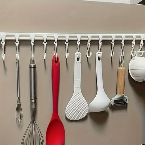 Estante de cocina de fácil instalación con ganchos deslizantes: no requiere taladros，con prácticos ganchos (1/5)