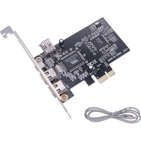 Kompatibel mit PCI-E-zu-1394A-Karten, PCI-E 1.0 x1-zu-IEEE-1394A-FireWire-4-Karten, unterstützt eine Auflösung von 1440x1080, inklusive eines 0,8 Meter langen 1394A-Kabels. (1/4)