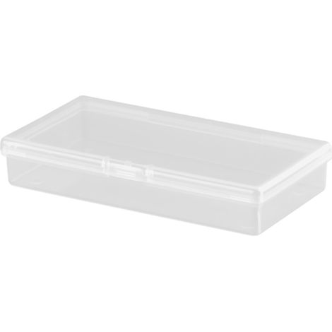 Boîte de rangement rectangulaire transparente avec couvercle, boîte en plastique transparent PP,1206020mm (1/5)