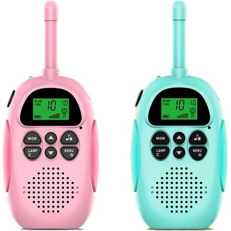 Talkie-Walkie Enfant - Portée Longue - Écran LCD Rétroéclairé - Fonction VOX Mains Libres - Torche Intégrée - Pour Enfants 3 à 12 Ans - Lot de 2 (1/5)