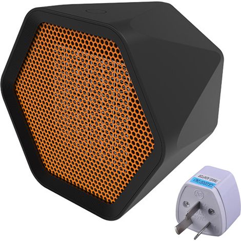 Chauffage d'appoint, petit radiateur de 1000 W, radiateur céramique avec protection contre la surchauffe, chauffe en quelques minutes, convient pour le sol ou le bureau à domicile (noir classique) (1/5)