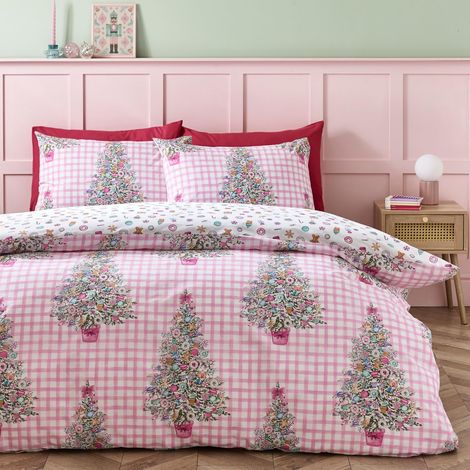 Parure de lit réversible avec Housse de Couette et taies d'oreiller Rose King Size (1/5)