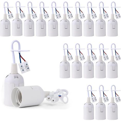 20 Pcs Douille Ampoule Plafond E27 à Visser de Chantier, Base Plafonnier Culot E27, Support de Lampe Plafonnier a Encastrer, pour Ampoules à Incandescence, Lampes Halogènes(Blanc) (1/5)