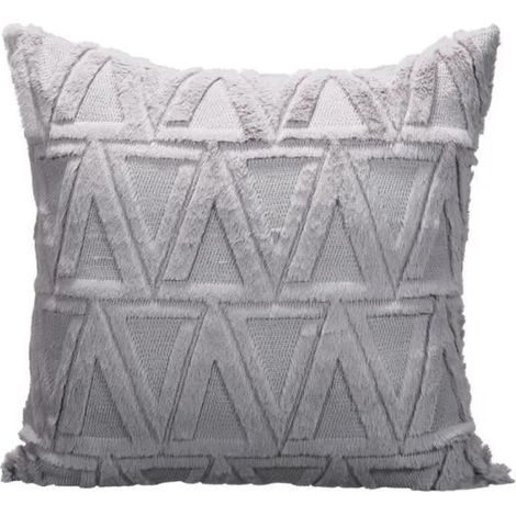 Lot de 2 taies d'oreiller en microfibre, 45 x 45 cm, grises, ultra-douces et lavables. (1/3)