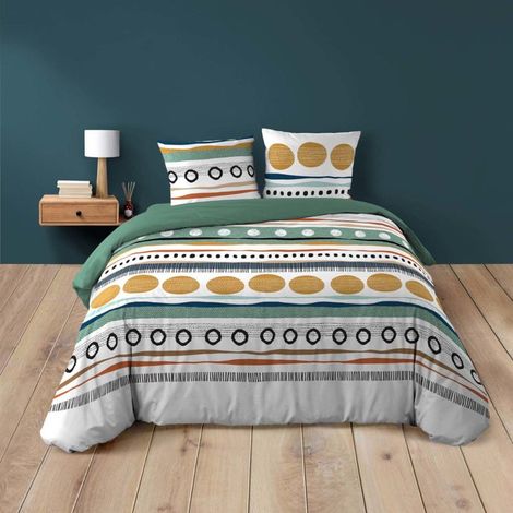 Housse de couette 240x220 + 2 taies 100% coton