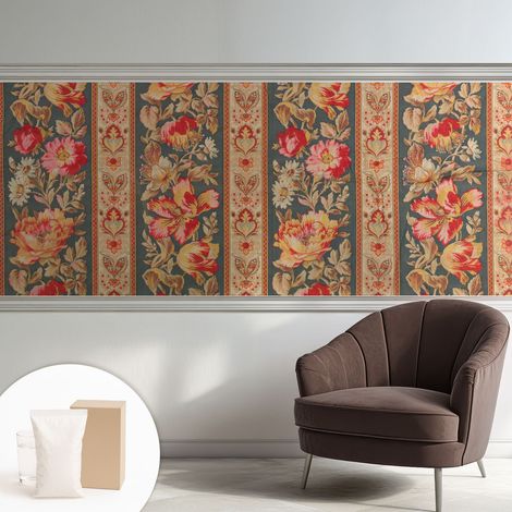 Carta Da Parati - Non Tessuto - Con Colla Inclusa - Per Interni - Ecologica - Con Ingresso - Soggiorno Fiori colorati 250x104 cm (1/5)