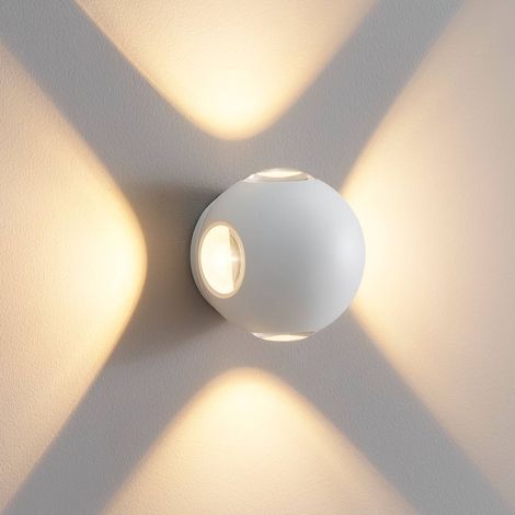 Kleine weiße Wandleuchte mit mehreren Lichtstrahlen IP54 -Joia