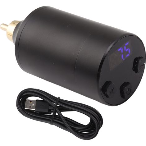Alimentation sans fil pour machine à tatouer Modèle 1001-71 Batterie rechargeable 1500 mAh port RCA noir (1/5)