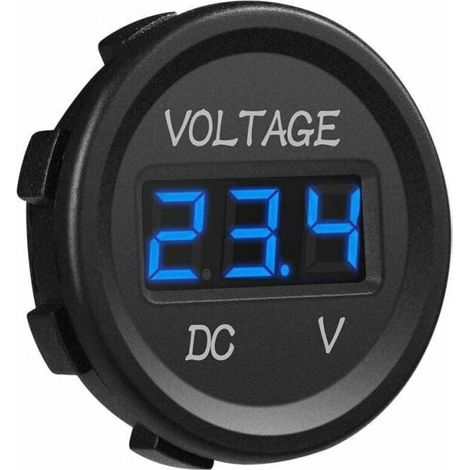 (Blue) 12-24V DC Waterproof LED Digital Display Voltmeter for Boat Motorcycle Truck Marine (1/5)