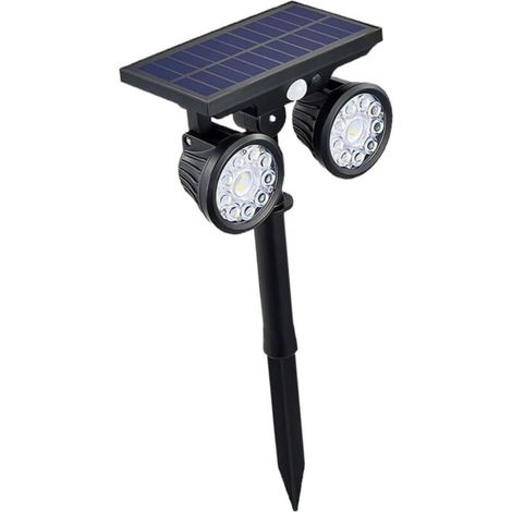 Lampe Solaire Étanche à Détecteur de Mouvement Double Tête Lumière LED (1/5)