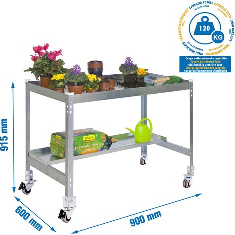 Simon Rack Gartenarbeits Tisch in Silber