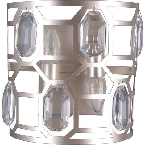 Italux Momento - Applique Moderna Champagne Argento 2 Luci, E14 (1/3)