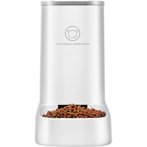 Distributeur Automatique de Croquettes pour Chats et Chiens, Occupe une Surface de 0,045 Mètre Carré, Conception Amovible, Facile à Nettoyer, sans BPA (Blanc 3,8 L) (1/5)