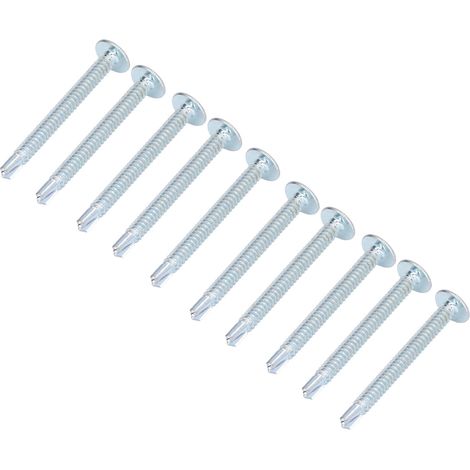 Vis à bois autoforeuses tête fraisée ronde, 250 pièces, acier carbone galvanisé, M4,8 x 50 mm, visserie robuste pour fixation universelle. (1/5)