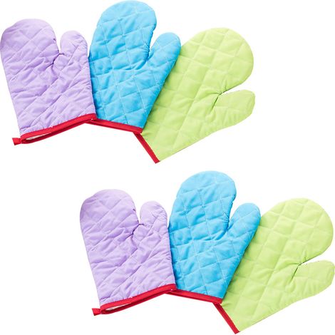 de paires gants pour micro-ondes résistants à la chaleur et anti-brûlure adaptés cuisine pâtisserie Lot 3 multicolores (1/4)