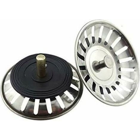 pezzi Tappo di scarico universale da 8 cm in acciaio inox per lavello da cucina, doppio strato, per cucina e bagno (1/4)