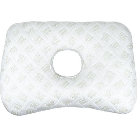Oreiller de Perforation de l'oreille avec Un Seul Trou, Coussin de Soutien au Sommeil en Forme de Coton pour coucheurs latéraux, avec Oreiller intérieur Amovible pour (Blanc)