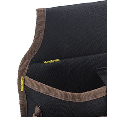 Sacoche de travail multifonction toile, ceinture d'électricien imperméable et résistante, sac à taille/épaule NO.104, liseré marron, avec ceinture incluse, usage réparation électrique, exclusivité Asi (1/5)