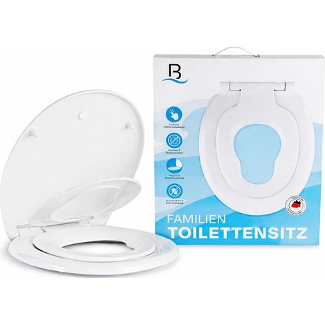 Siège WC, siège enfant intégré 37,3x44,5cm Abaissement automatique