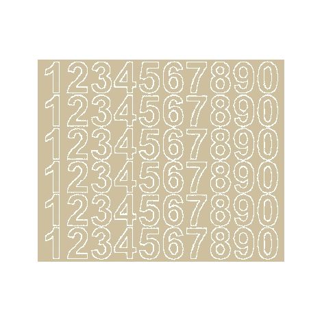 Adesivi numerici autoadesivi da 3 cm, beige opachi (1/2)