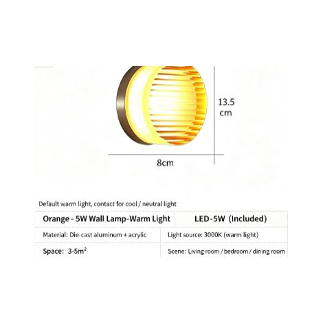 Applique Murale LED Design Ondulé Ambre – Lumière Tricolore 110V pour Tête de Lit, Couloir, Entrée, Chambre, Salle de Bain et Miroir