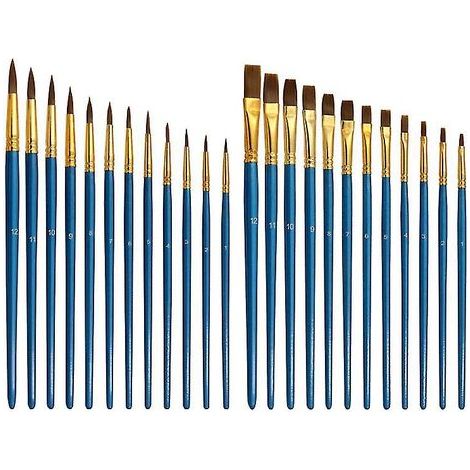Laine de nylon, tube en aluminium, manche en bois, pinceau pour la peinture (1/3)