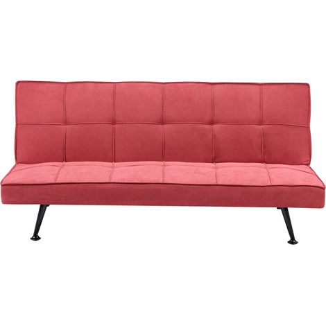 Sofa Bed 3 Seater HASLE Fabric Red (1/5)
