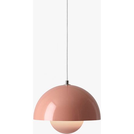 Lustres LED, lampe suspendue en forme de bourgeon de fleur avec ampoule pour salon salle à manger, 23 cm, lumière blanche, rose (1/5)