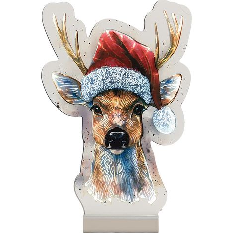 Lampe Miroir Infini Cerf de Noël Décoration en Plastique Brun 16 x 5 x 25 cm - PANGIVO (1/5)