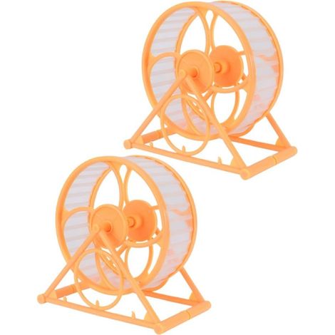 2 Pièces Roue de Course Silencieuse pour Hamster Lot de Jouets pour Rongeurs pour Souris Gerbilles et Chinchillas Accessoire et Sûr pour Petits Animaux (1/5)