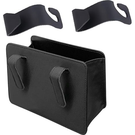 Car Trash Can, Storage Hooks, Folding Car Storage Box, Mini Trash Can for Car (Black) (1/5)
