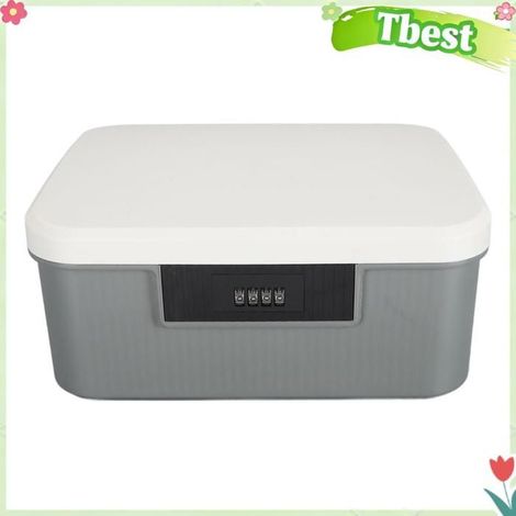 Tbest Coffre verrouillable Coffre de stockage verrouillable, capacité de 9l, pour fichiers, organisateur de meuble bac Grise (1/5)