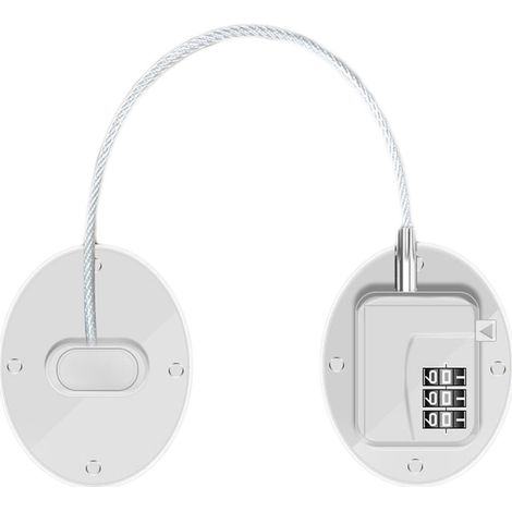 Serrure à combinaison pour réfrigérateur, robuste, en métal ABS, multifonctionnelle, pour placard, fenêtre ou porte FQ1 Blanc (1/5)