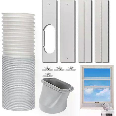 Kit de déflecteur de fenêtre pour climatiseur portable, kit de tuyau d'évacuation, accessoires légers pour la maison et le bureau. (1/5)