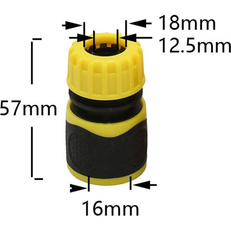 Raccord rapide pour tuyau d'arrosage (1I2) 1/2 3/4 pouce, raccord d'arrêt d'eau, joints de tube 16/20 mm pour arrosage goutte à goutte en serre, 1 pièce (1/5)