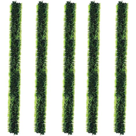 Guirlande de Noël 10m, lot de 5 guirlandes de sapin artificielles, déco intérieur & extérieur