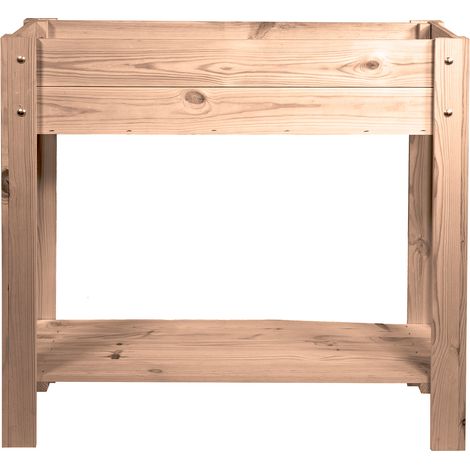 mgc24 Hochbeet für Balkon 80x30x78cm Kiefernholz dunkelbraun